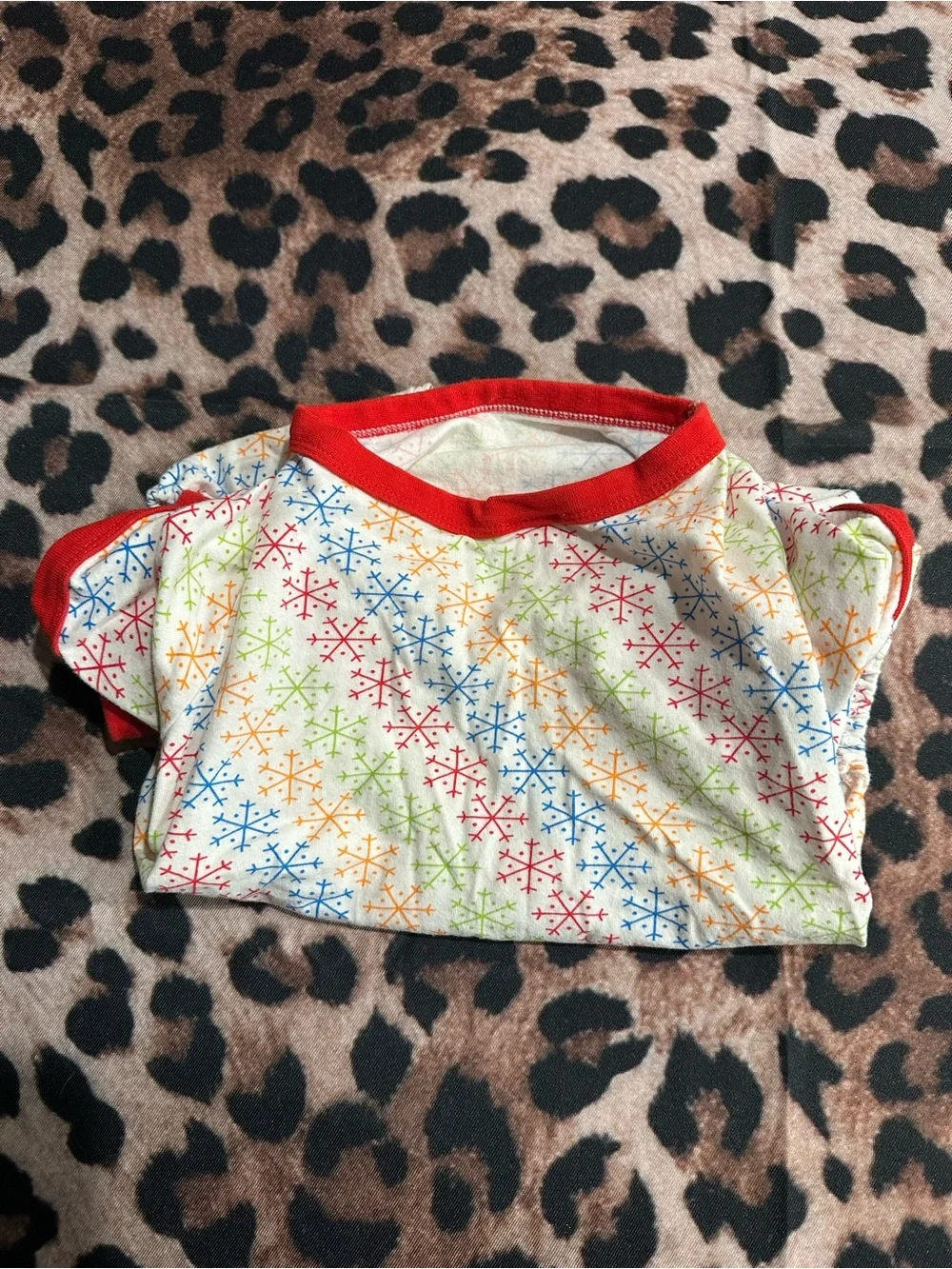 Festive Snowflake Dog pajamas with Red Santa Pocket